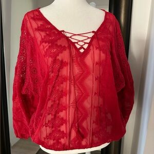 NWOT Sanctuary women’s red blouse. Size small.